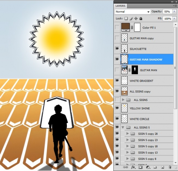 Creation of On my way: Step 15